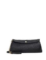 Faux Leather Woven Clutch Bag