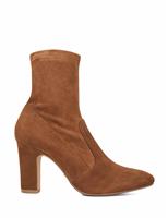 Suede Block Heel Sock Boots