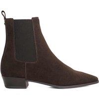 Dune London Suede Chelsea Block Heel Ankle Boots Brown