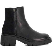Dune London Leather Chelsea Block Heel Ankle Boots Black