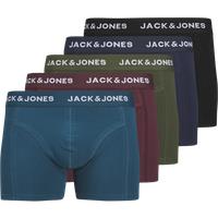 JACK & JONES 5 Pack Cotton Rich Trunks Blue Mix