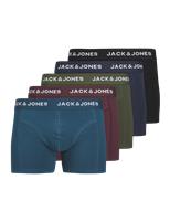 JACK & JONES 5 Pack Cotton Rich Trunks Blue Mix