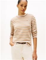 Pure Wool Striped Crew Neck Jumper