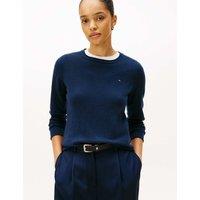Tommy Hilfiger Pure Wool Crew Neck Jumper Navy