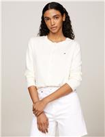 Cotton Rich Crew Neck Cardigan