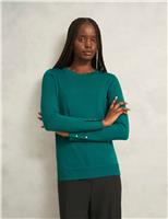 Pure Merino Wool Button Detail Jumper