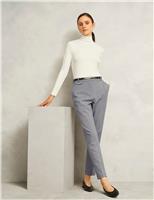 Houndstooth Checked Tapered Trousers