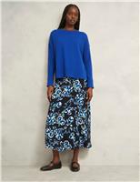 Floral Midi A-Line Skirt