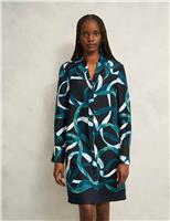 Printed Collared V-Neck Knee Length Tunic