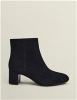 Suede Block Heel Ankle Boots