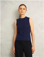 Pure Merino Wool Ribbed Knitted Vest