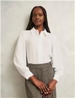 Collared Blouson Sleeve Blouse