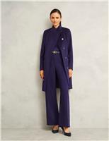 Pure Wool High Neck Tailored Coat