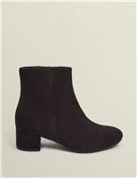 Suede Block Heel Ankle Boots