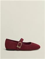 Suede Flat Mary Jane Ballet Pumps