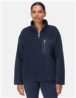 Sweaty Betty Mallow Half Zip Fleece Sweatshirt Navy