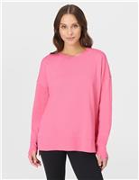 Sweaty Betty After Class Cotton Modal Longline Sweatshirt Hot Pink