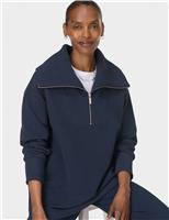 Peaceful Cotton Blend Half Zip Sweatshirt