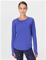 Sweaty Betty Breathe Easy Round Neck Running Top Mid Blue