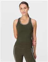 Sweaty Betty Athlete Seamless Crop Vest Top Dark Green