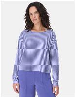 Sweaty Betty Essential Cotton Rich Striped Top White Mix