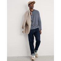 Seasalt Cornwall Pure Cotton Striped Top Navy Mix