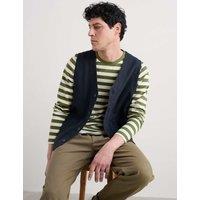 Seasalt Cornwall Pure Cotton Jersey Striped Long Sleeve Top Green Mix