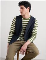 Seasalt Cornwall Pure Cotton Jersey Striped Long Sleeve Top Green Mix