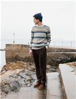Lambswool Rich Striped Crew Neck Jumper