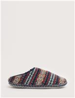 Lambswool Rich Fair Isle Mule Slippers
