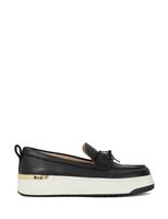 Leather Bow Flatform Loafers