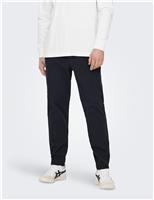 Tapered Fit Elasticated Waist Stretch Trousers