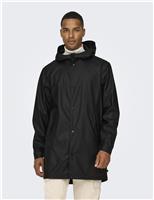 ONLY & SONS Waterproof Hooded Coat Black