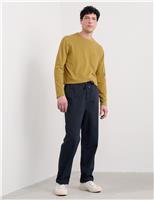 Regular Fit Pure Cotton Elasticated Waist Trousers