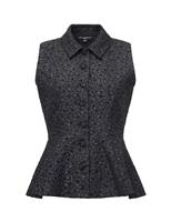 Floral Jacquard Diamant Peplum Waistcoat