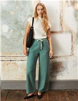 Drawstring Elasticated Waist Barrel Leg Jeans