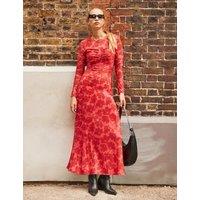 RO&ZO Floral Print Mesh Midaxi Dress Light Pink Mix