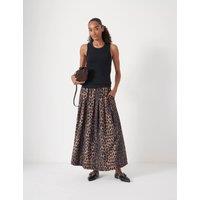 HUSH Leopard Print Pleated Midi Skirt Multi