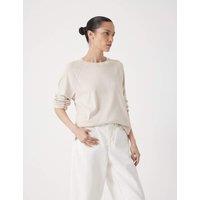HUSH Matilda Pure Cotton Crew Neck Top Beige