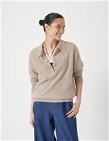 Cashmere Rich Collared Button Neck Jumper