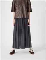 HUSH Tulle Pleated Midaxi Skirt Charcoal
