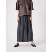 HUSH Tulle Pleated Midaxi Skirt Charcoal