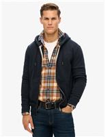 Slim Fit Cotton Rich Zip Up Hoodie