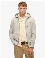 Superdry & Co Slim Fit Cotton Rich Zip Up Hoodie Grey
