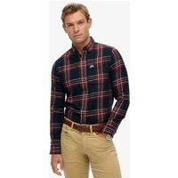 Superdry & Co Regular Fit Pure Cotton Checked Flannel Shirt Navy