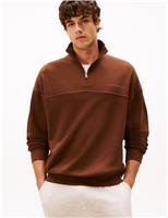 Cotton Modal Blend Half Zip Loungewear Top