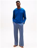 Tommy Hilfiger Cotton Rich Jersey Printed Pyjama Set Blue Mix