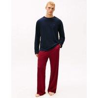 Tommy Hilfiger Jersey Elasticated Printed Pyjama Set Navy Mix