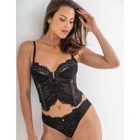 Pour Moi Nova Eyelash Lace Brazilian Briefs Black