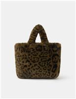 Faux Fur Leopard Print Grab Bag